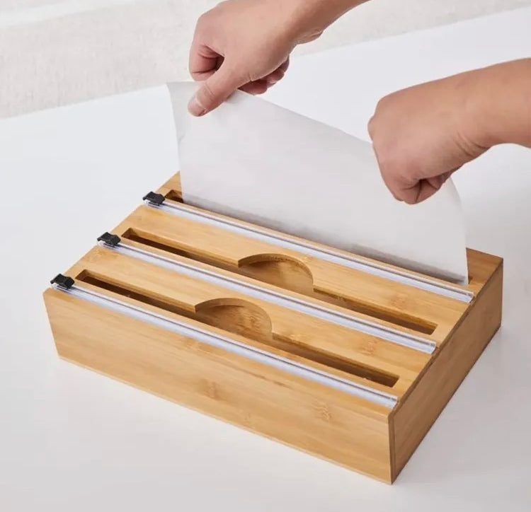 Wooden Wrap Dispenser with Cutter