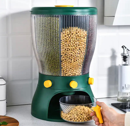 20kg Large 360 Degree 4 Portion Rotating Rice/Cereal Dispenser with Box