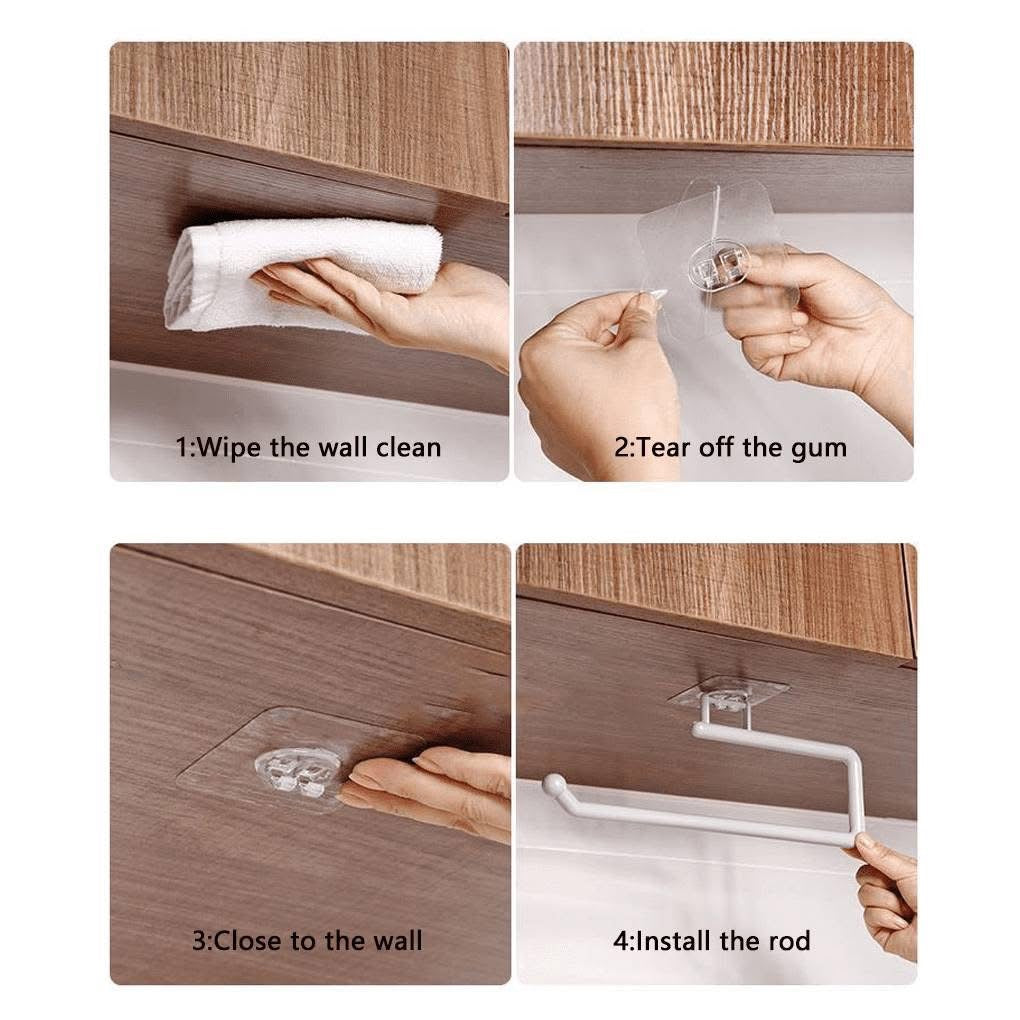 Wall-Adhesive Tissue Roll Holder