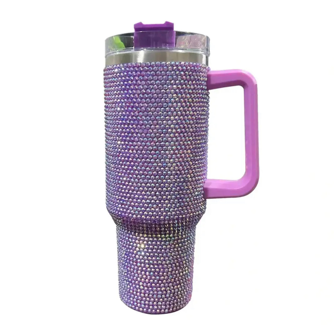 40oz Rhinestone Tumbler with Lid and Straw