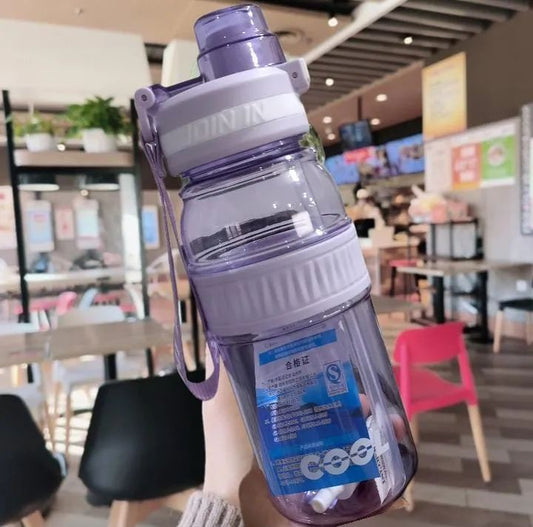 New Trendy 820ml Water Bottle with Spring Straw