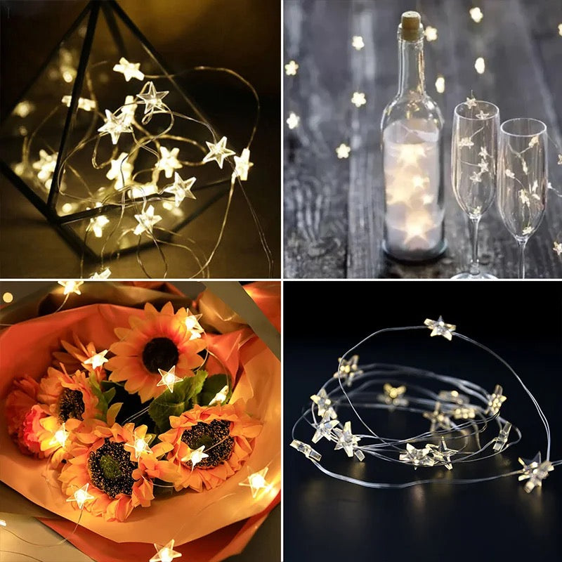 20 Leds Star String Fairylights Cell Operated