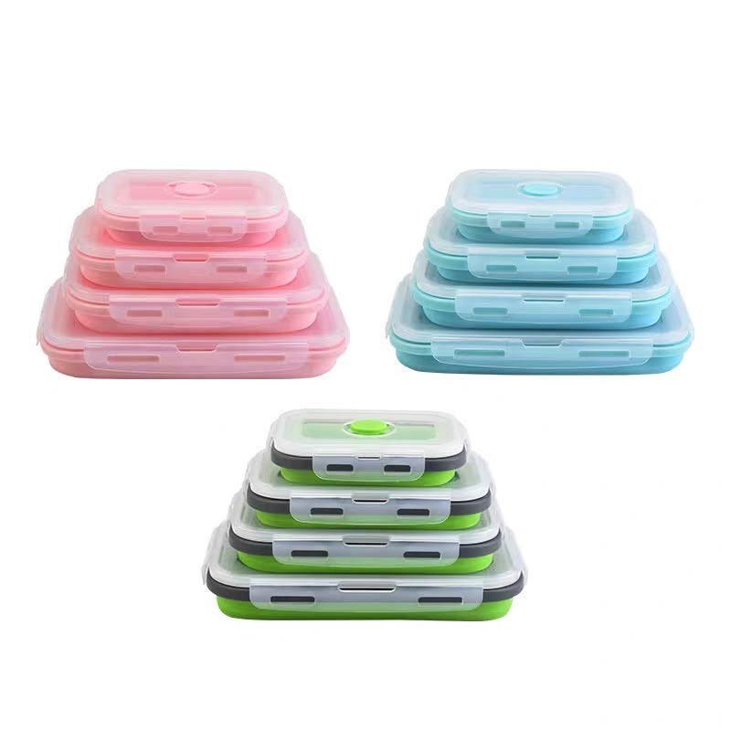 4 Pcs Foldable Silicone Storage Boxes