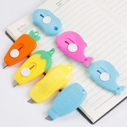 Pack Of 2 Colorful Mini Cartoon Stationery Use Cutter.