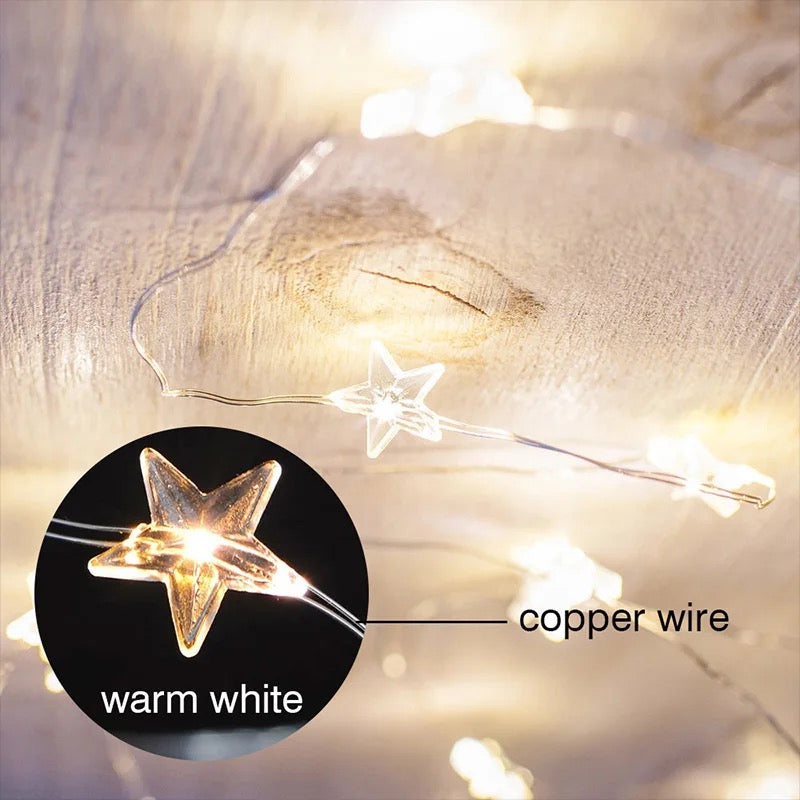 20 Leds Star String Fairylights Cell Operated