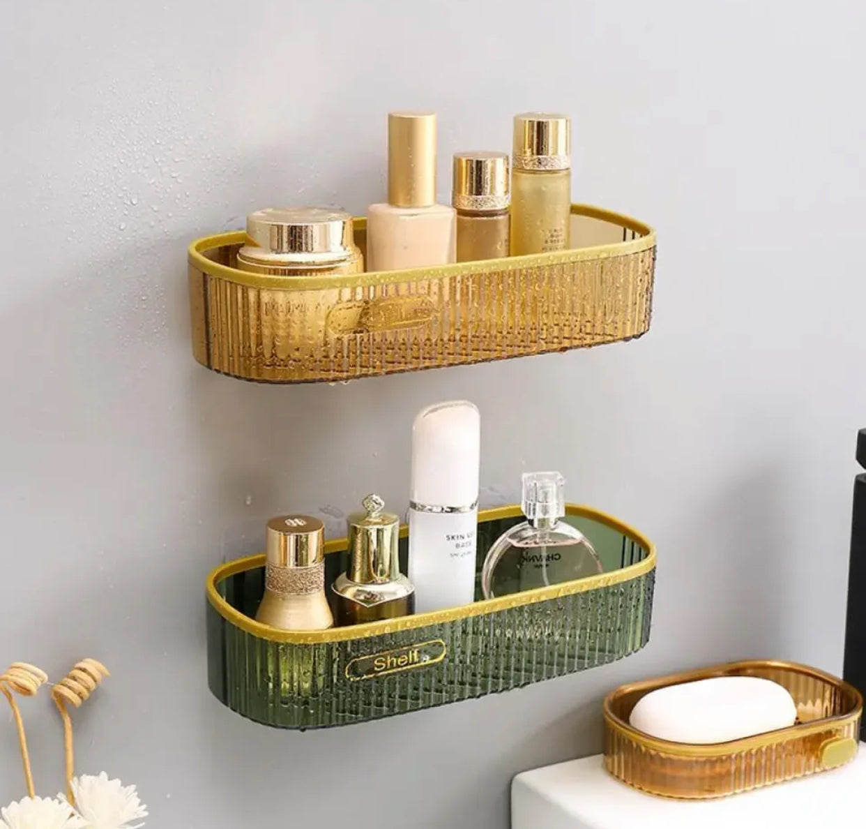 1 Pc Wall-Mounted Bathroom Storage Shelf Rack