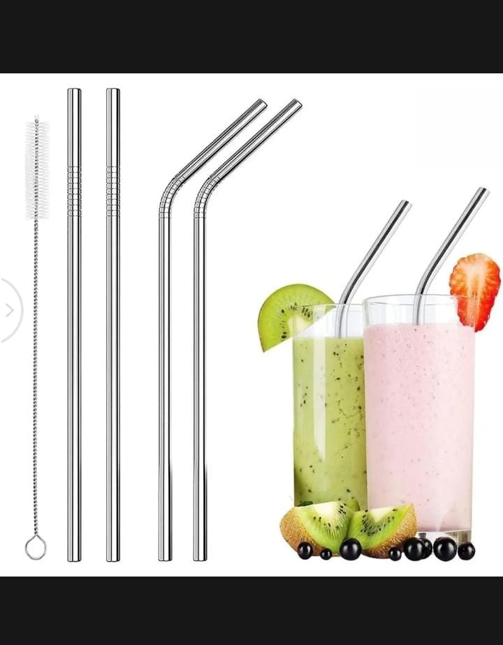 5 Pcs Stainless Steel Straws Set