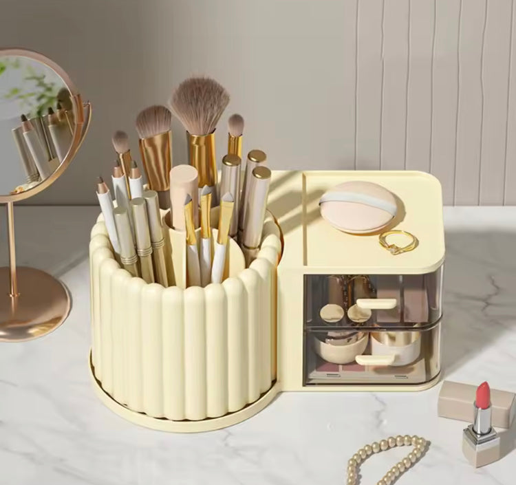 Rotating Brush Holder with Drawers