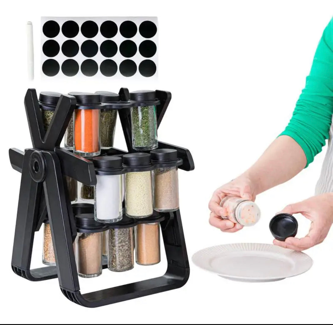 Rotating 18 Pcs Spice Rack Organizer