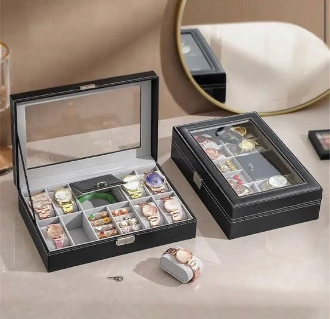 10 Slots Watch and Ring Leather Organizer Box