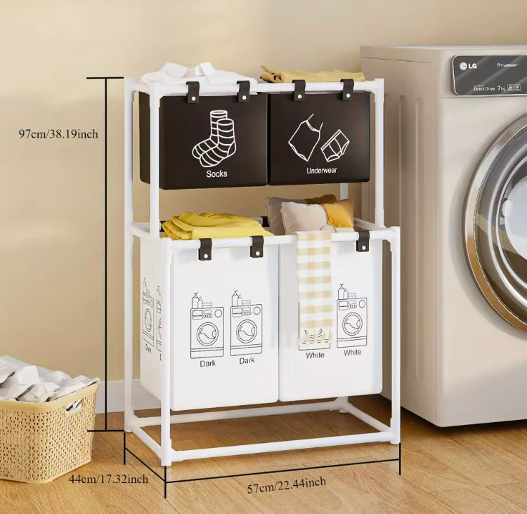 2 Layer Foldable Laundry Basket