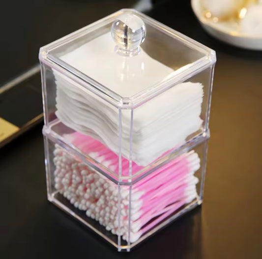 2 Layer Acrylic Cotton Buds Holder