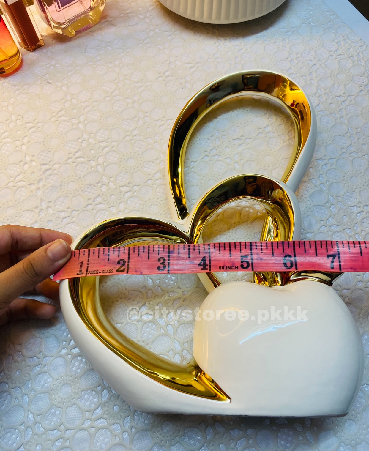 Ceramic Heart Shape Decoration Showpiece For Home Room Decor