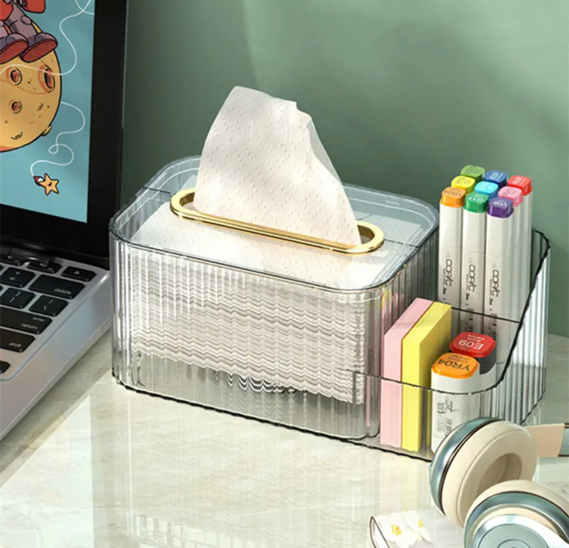 Multifunctional 2 in 1 Acrylic Tissue Box with Holder