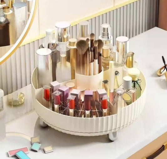 Rotating Lipstick Partition Vanity Tray Organizer
