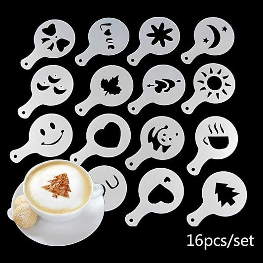 Pack of 16 Pcs Coffee Stencils