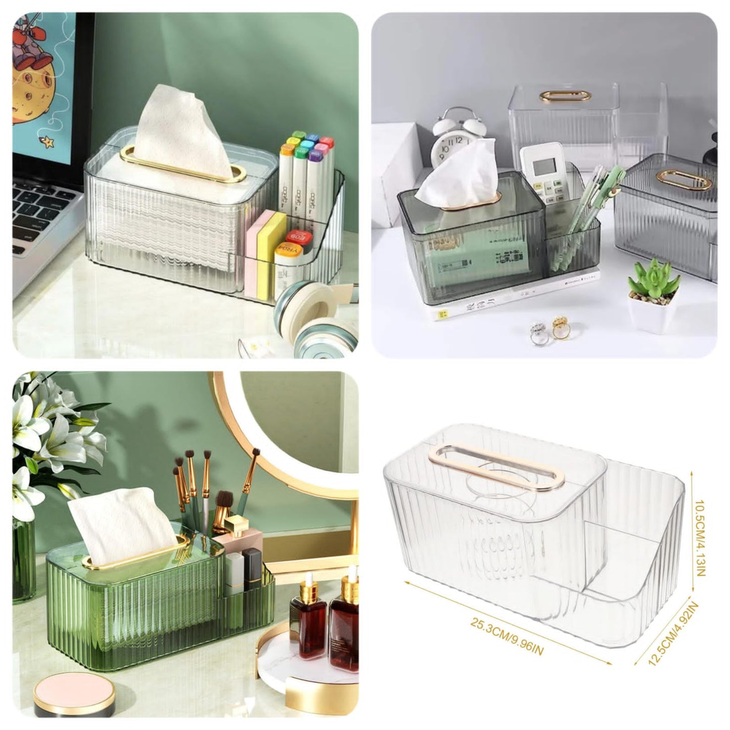 Multifunctional 2 in 1 Acrylic Tissue Box with Holder