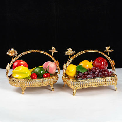 Golden Serving Tray with Handle