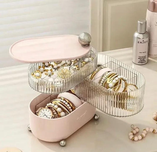 3 Layer Dust proof Jewellery Organizer Jewellery Box