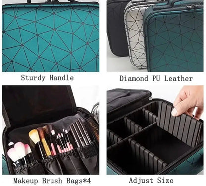 Pu Travel Cosmetic Organizer Vanity Bag