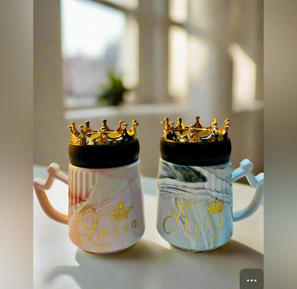 King and Queen Couple Mugs Set