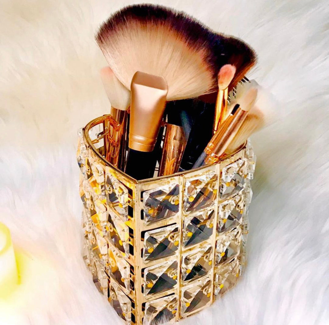 Heart Shape Crystal Makeup Brushes Holder