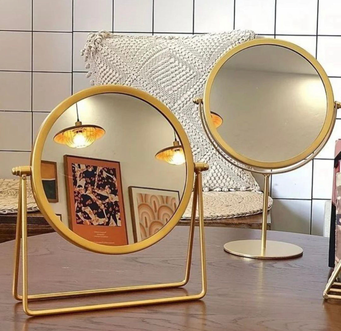 New Round Mirror Aesthetic Metal Table Mirror