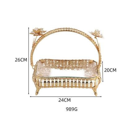 Golden Serving Tray with Handle