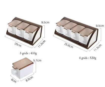 4 Grids Wall Mounted Spice Box