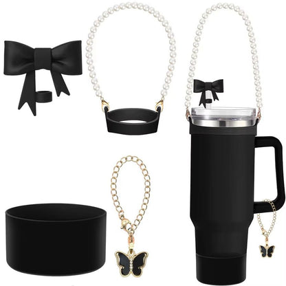 4 Pcs Accesories for Tumbler (Straw cover, Keychain, pearl holder and protector)