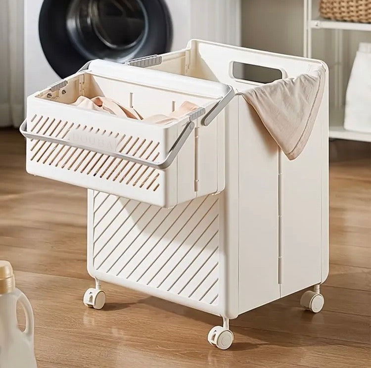 Foldable Laundry Storage Basket with Wheels