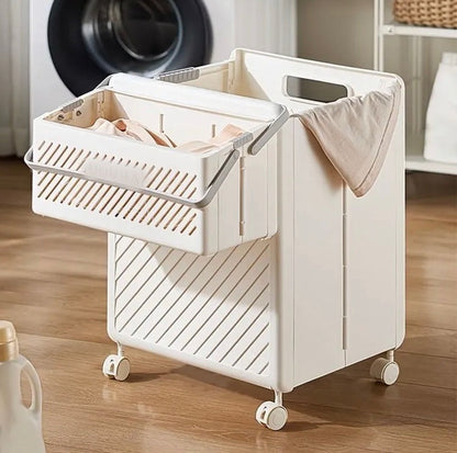 Foldable Laundry Storage Basket with Wheels