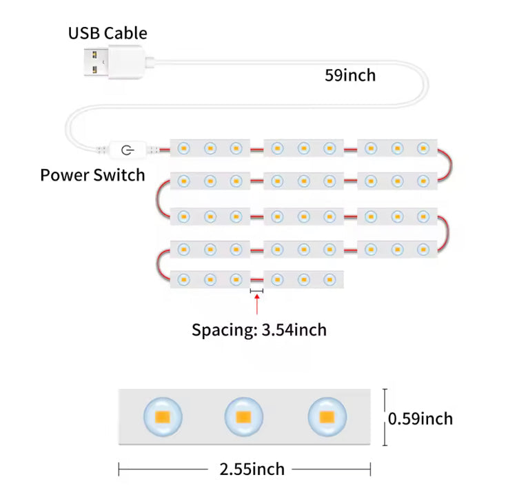 30 Led Vanity Lights with 3 Colour Modes