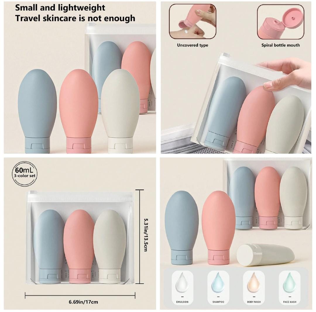 3 Pcs Travel Bottles Set