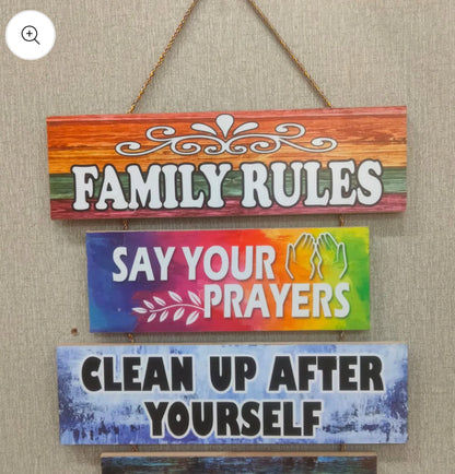 5 Steps Family Rules Wall Hangings For Home Decor