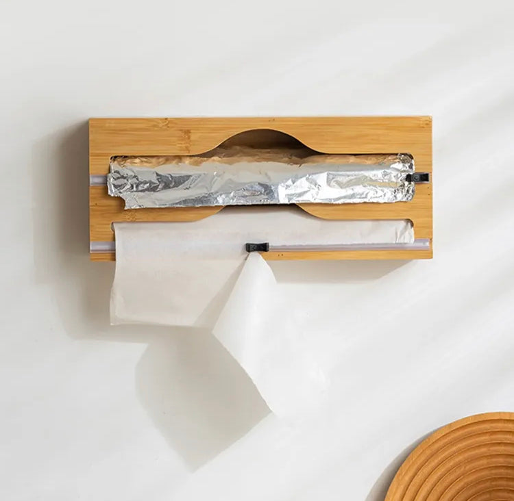 Wooden Wrap Dispenser with Cutter