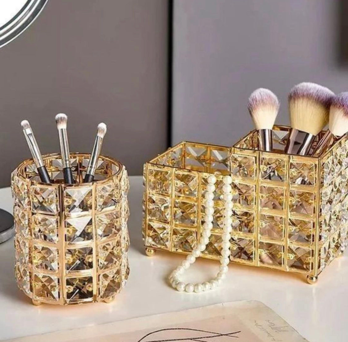 2 in 1 Crystal Brushes Holder