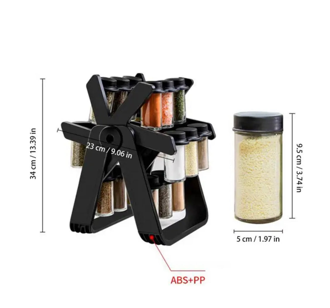 Rotating 18 Pcs Spice Rack Organizer