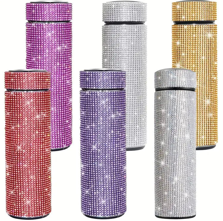 500ml Rhinestone Steel Water Bottle