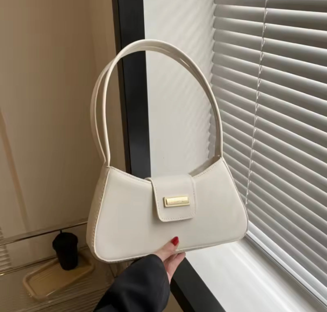 Girls White Minimalist Shoulder Bag