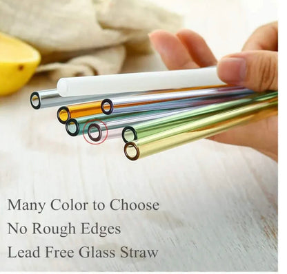 Colourful Glass Straws 5 Pcs