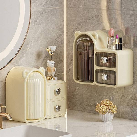 Bear Rotating Brush Holder with Drawers