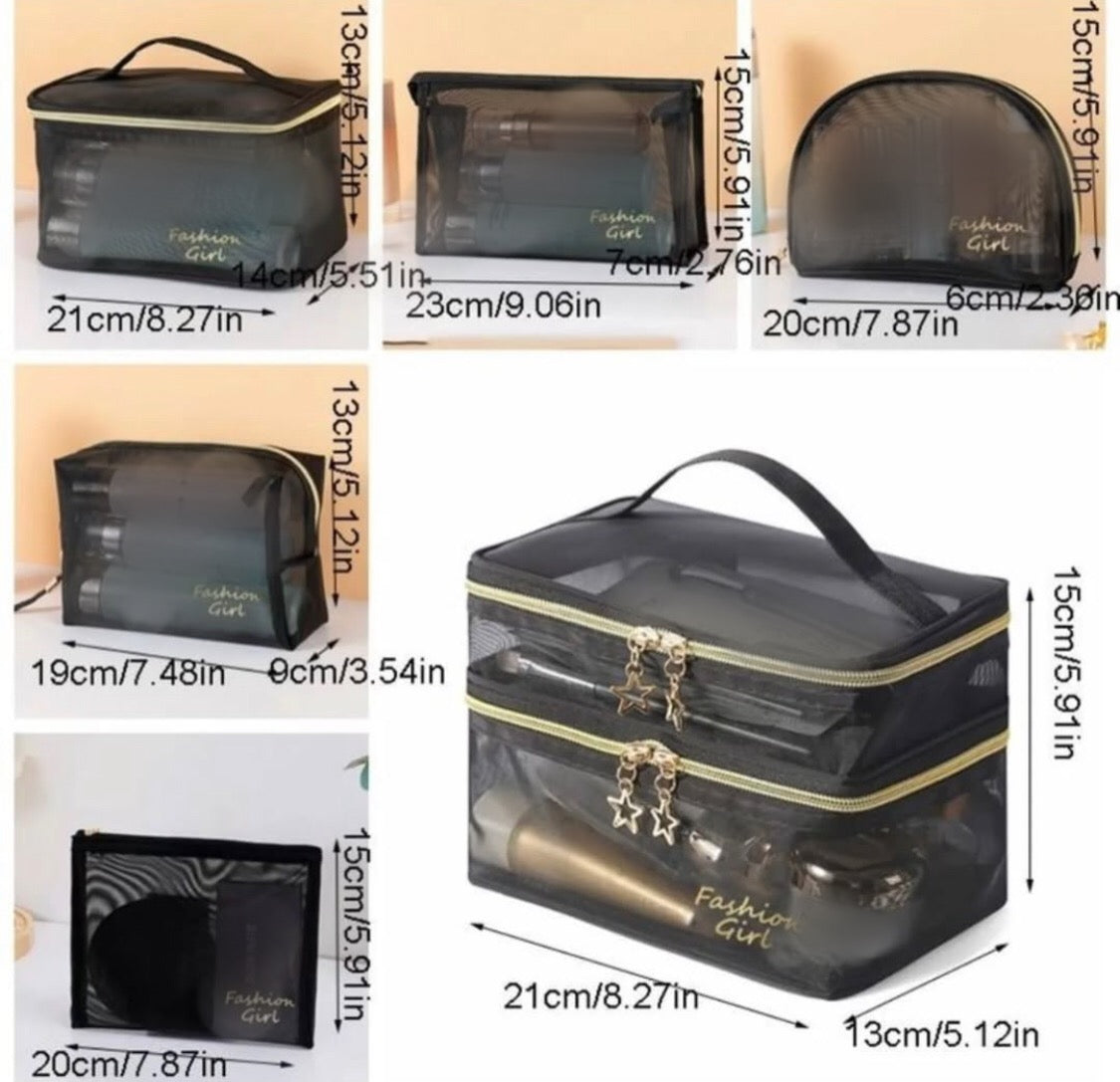 6 Pcs Travel Makeup Pouch Set