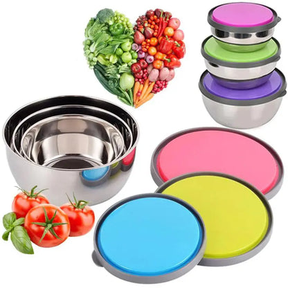 Stainless Steel Colourful 3 pcs Bowl Set