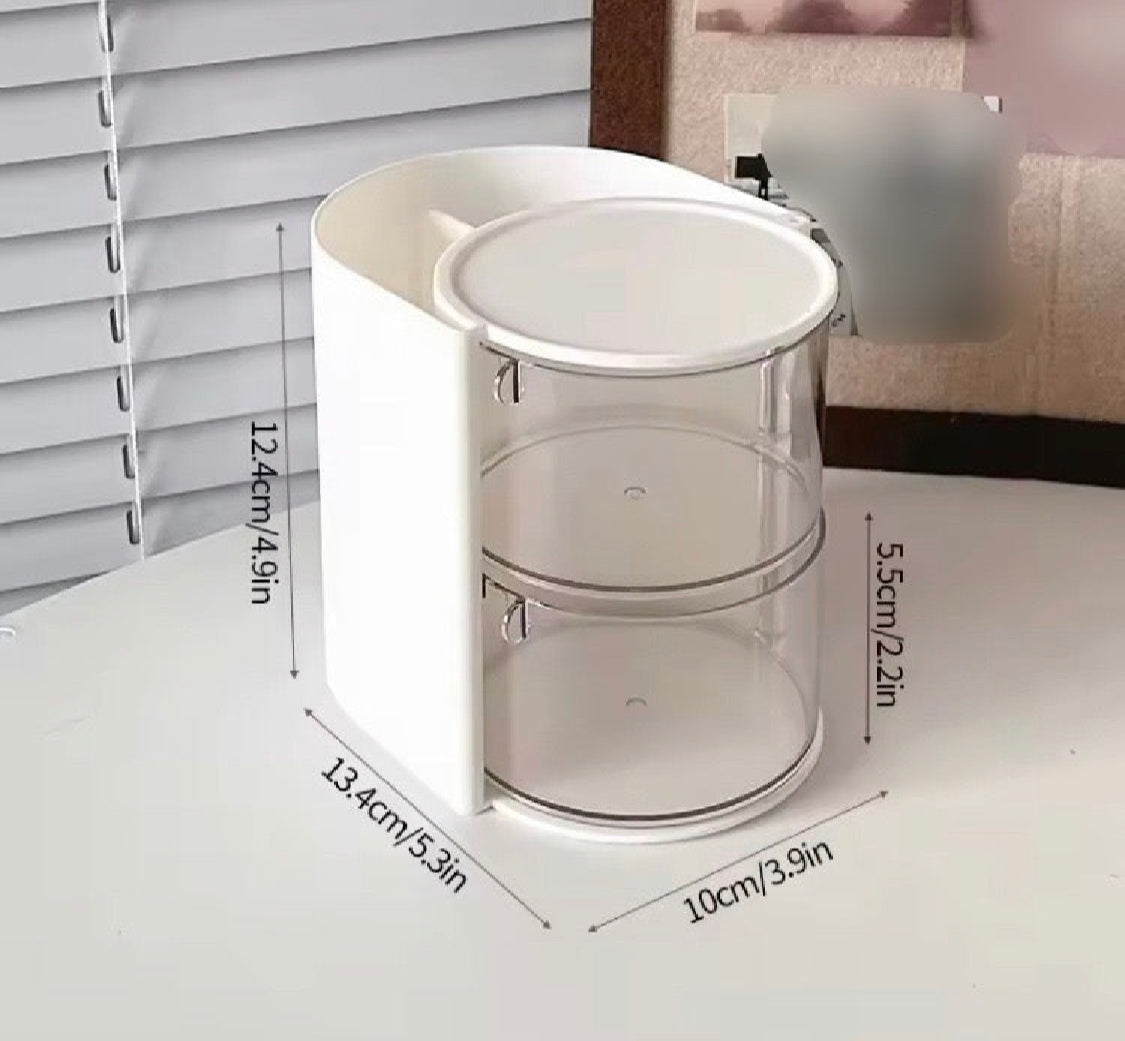 Rotating Makeup Organizer with Brush Holder