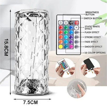 16 Colours LED Touch Lamp with Remote Control