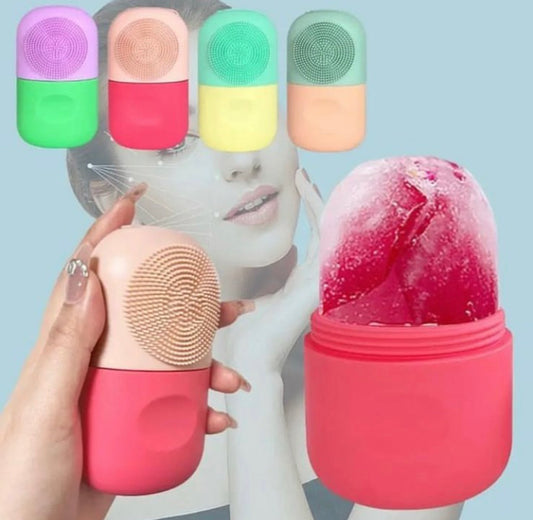 2 in 1 Silicone Ice Roller and Mini Portable Facial Cleanser