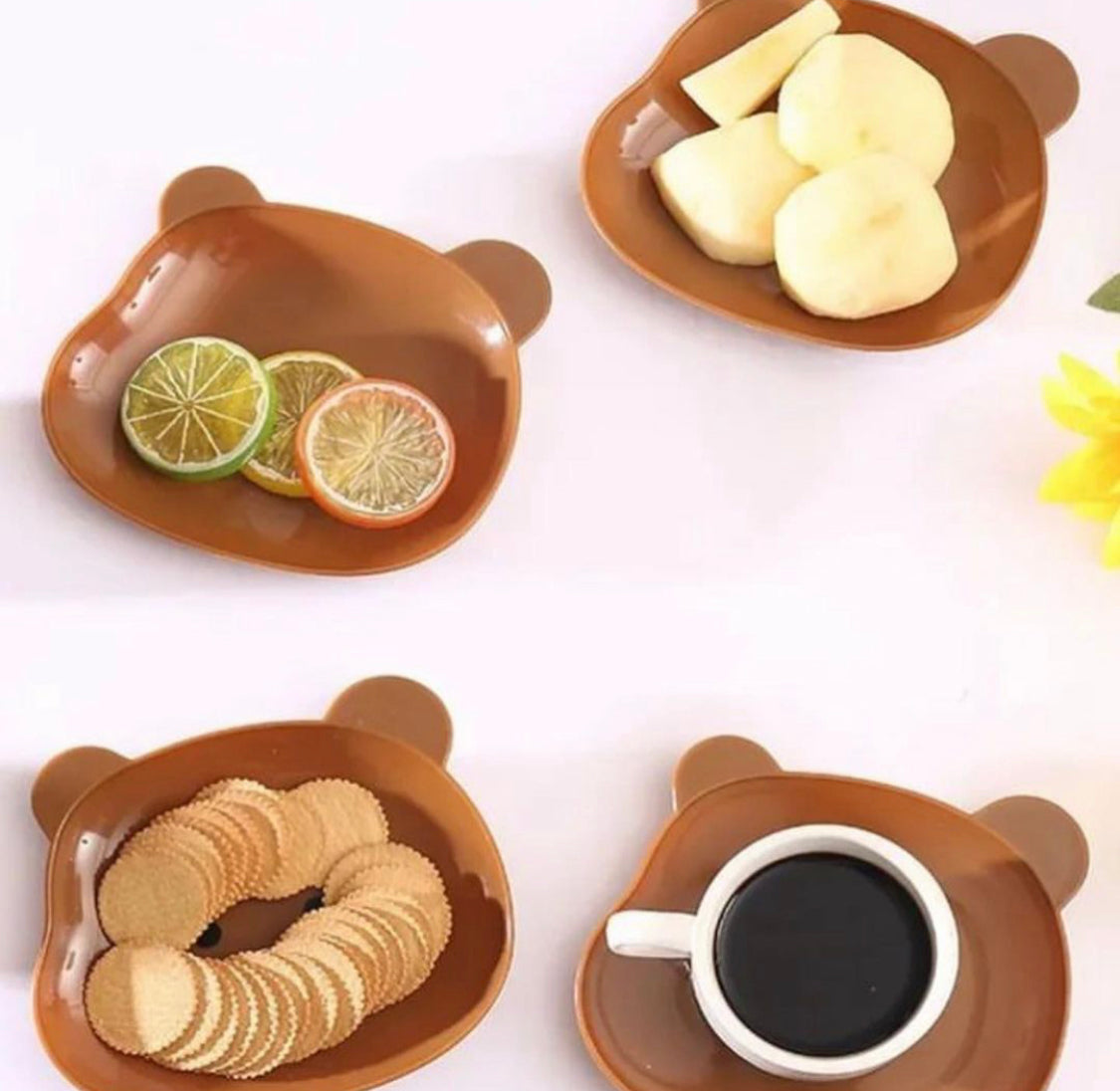 8 Pcs Bear Plates for kids with Holder