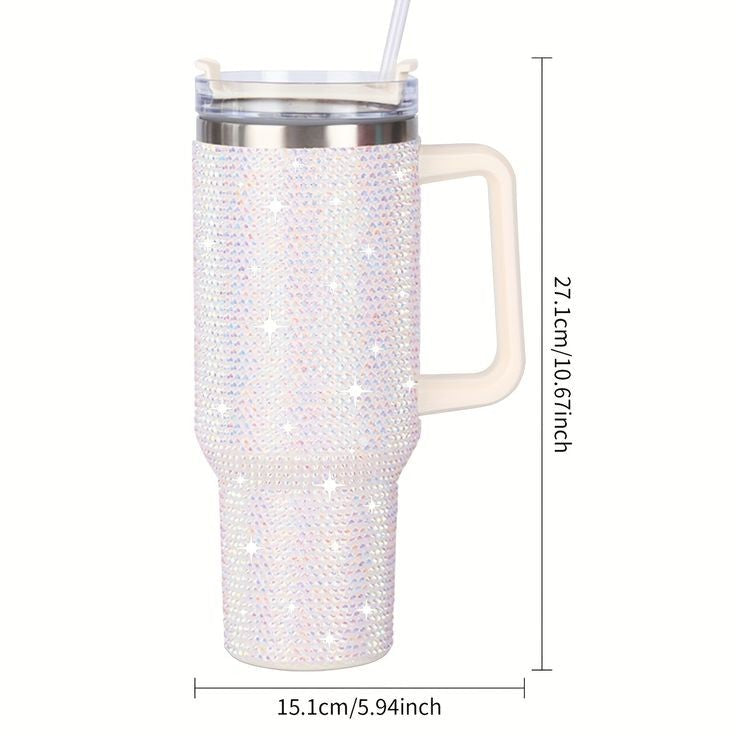 40oz Rhinestone Tumbler with Lid and Straw