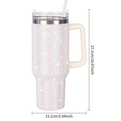 40oz Rhinestone Tumbler with Lid and Straw